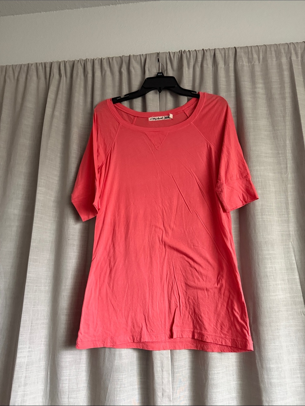 Michael Stars Coral-Pink Short Sleeve Crewneck Tee